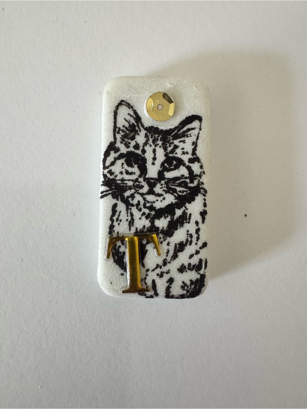Domino Cat Magnet w/ Initial